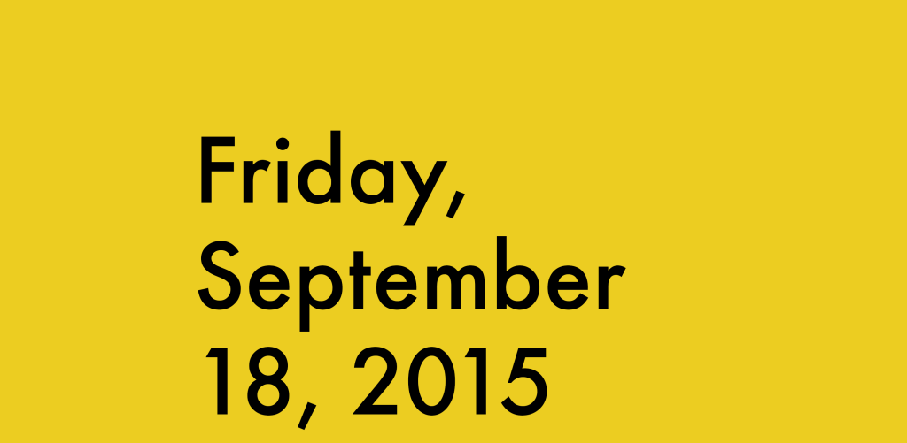 Friday, September 18, 2015