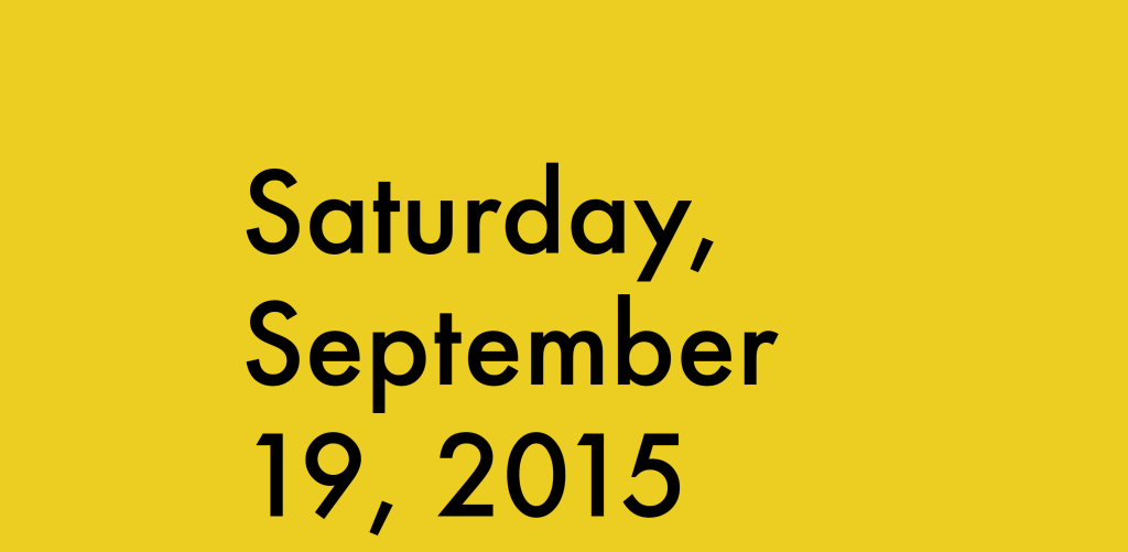 Saturday, September 19, 2015