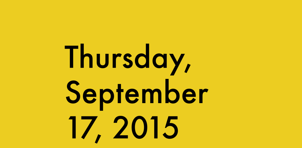 Thursday, September 17, 2015